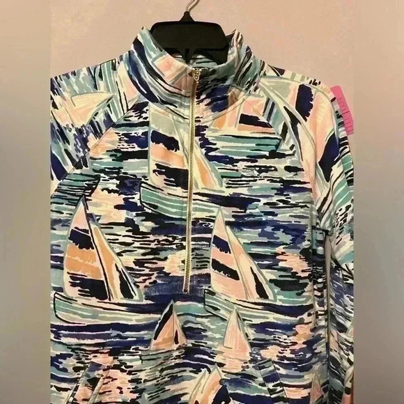 Lilly Pulitzer Nautical Pull Over w/ front Pockets size Small - Picture 6 of 8